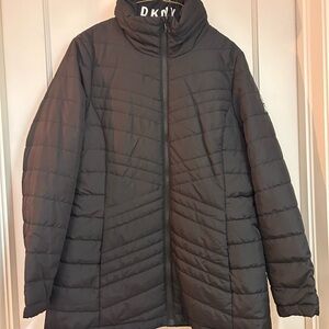 DKNY Women's Charcoal Puffer Coat